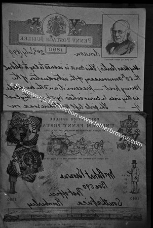 COPY NEGS LETTER FATHERS COMMEMORATING 50TH PENNY POST 2 7 1890